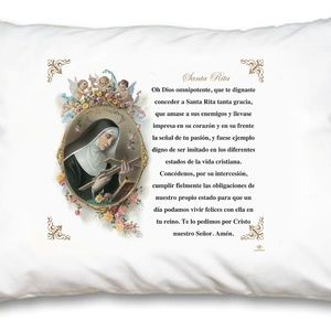 St  Rita of Cascia Pillow Case - Spanish Prayer